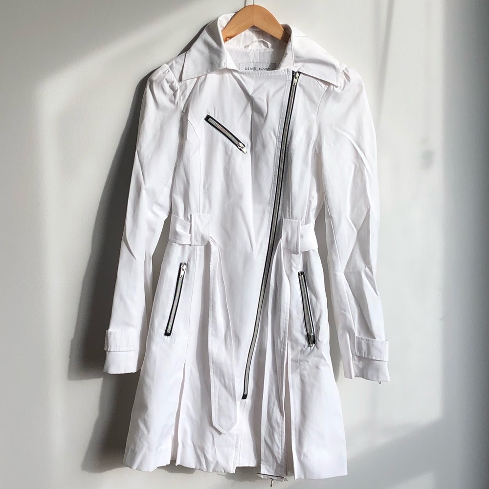 Black Rivet white trench coat (new never worn)